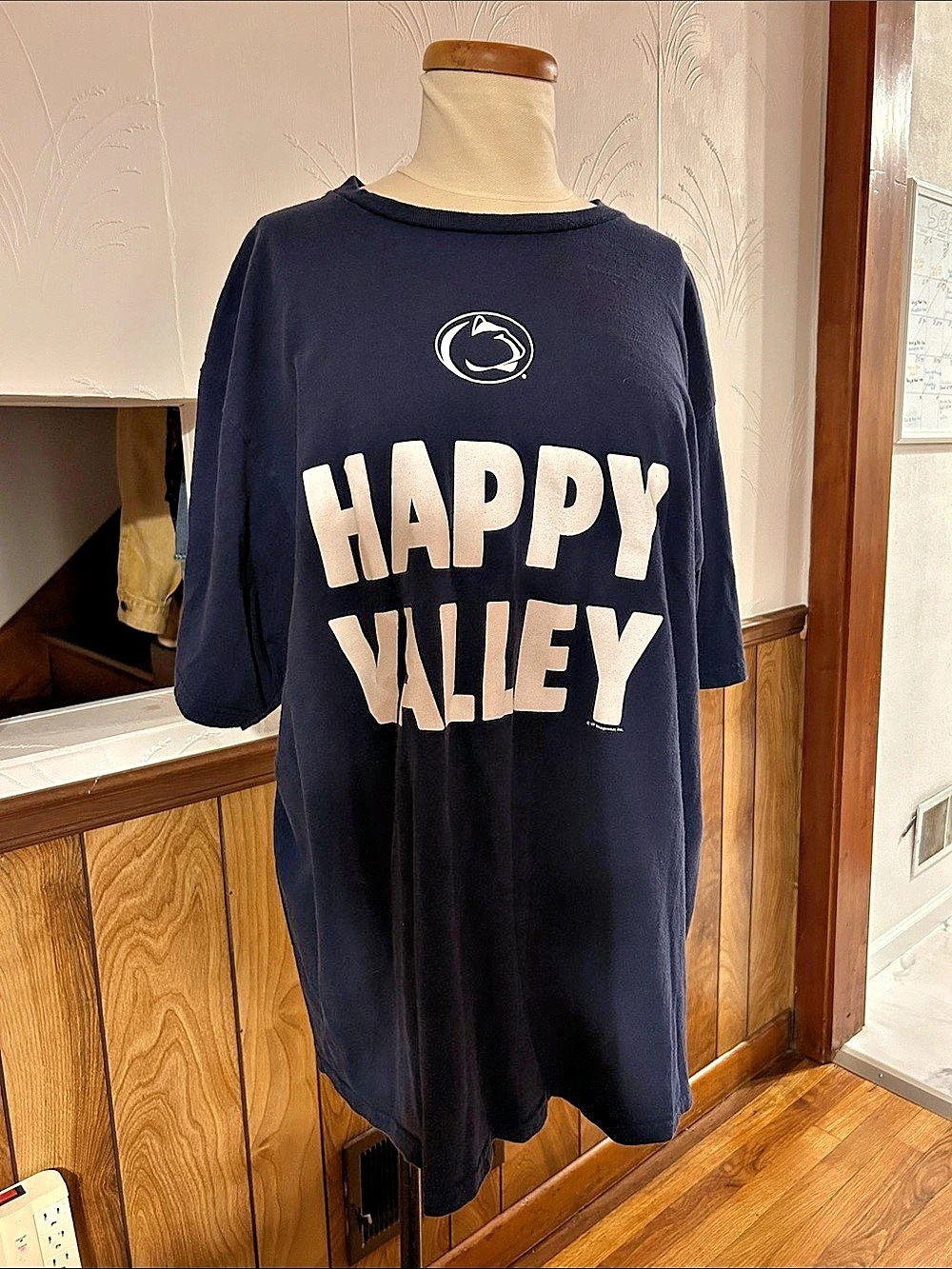 Majestic Penn State Nittany Lions Happy Valley Graphic T-Shirt Tee Blue XL